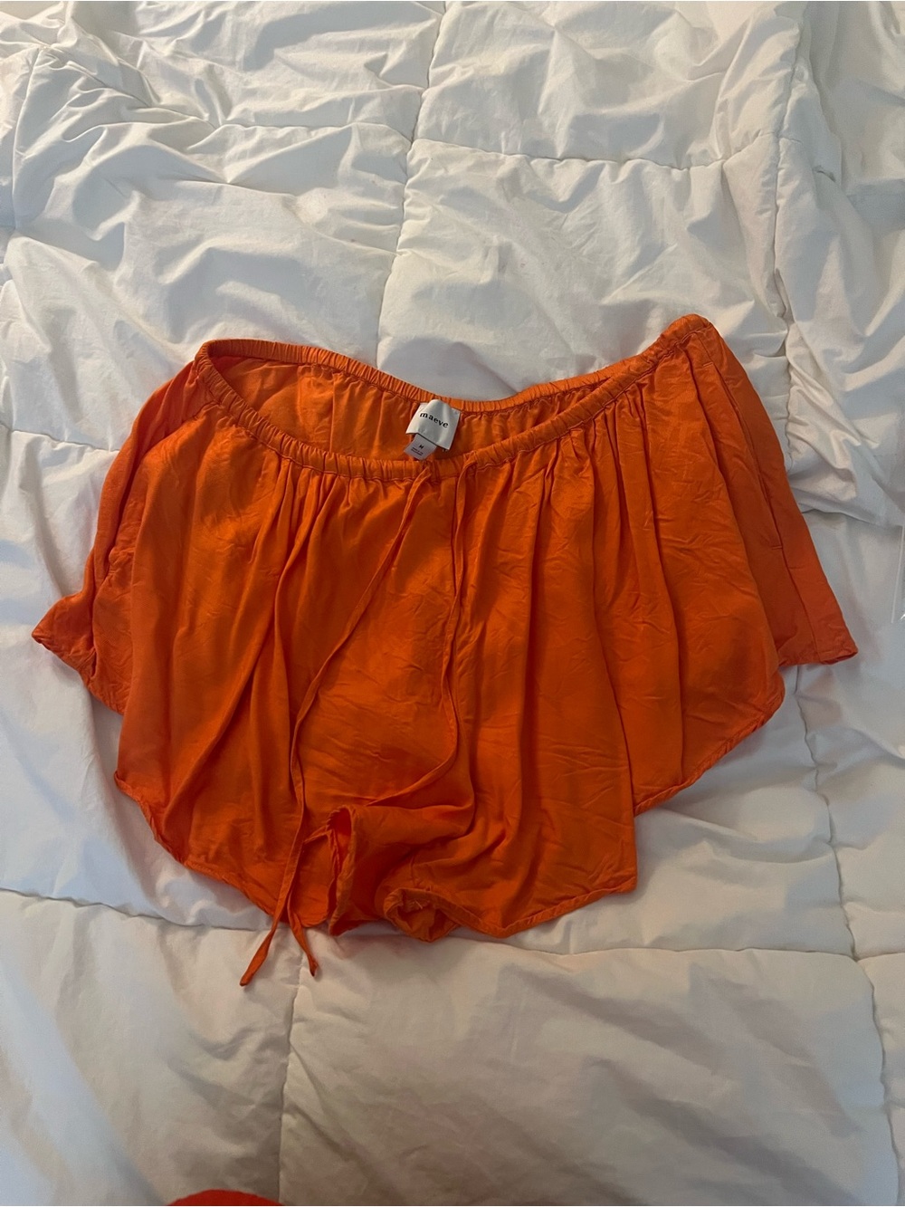 Maeve Bright Orange Satin Lounge Shorts